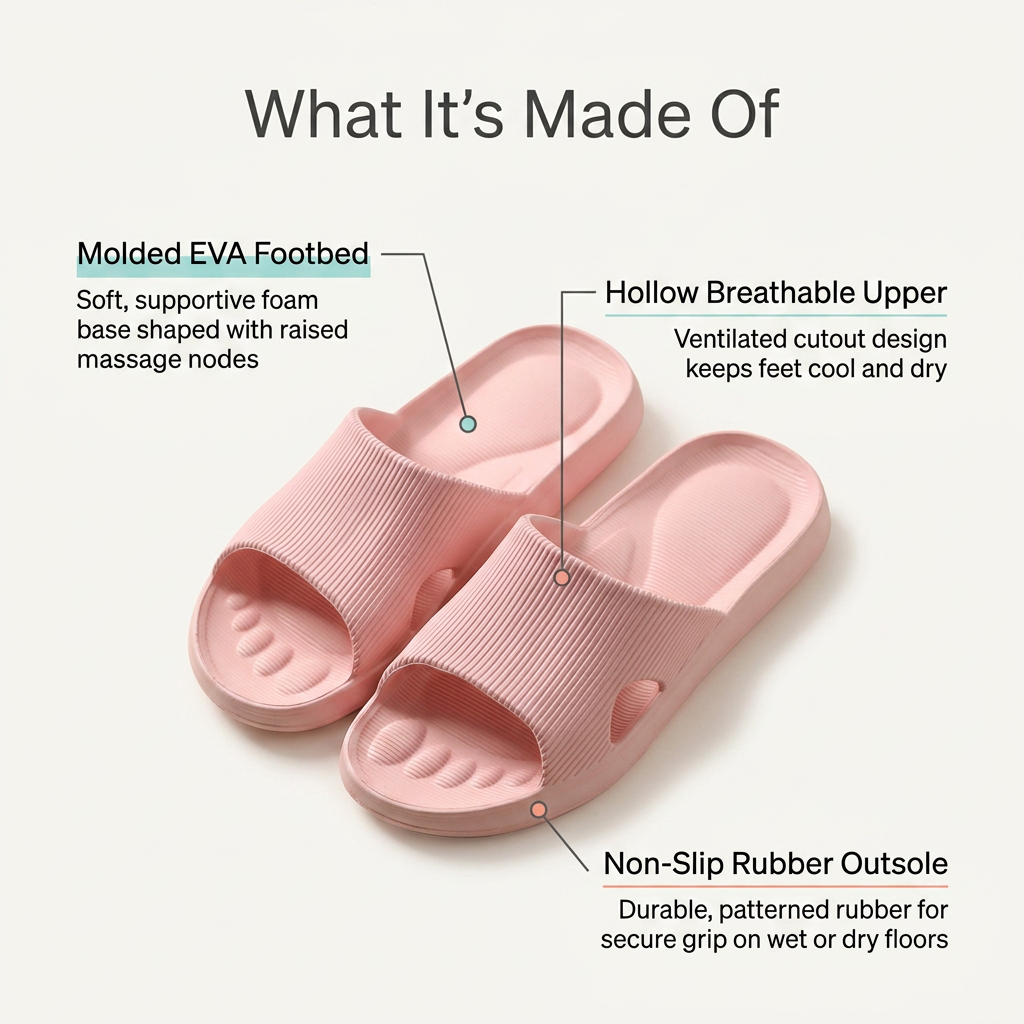 Antibacterial Bath Massage Slippers
