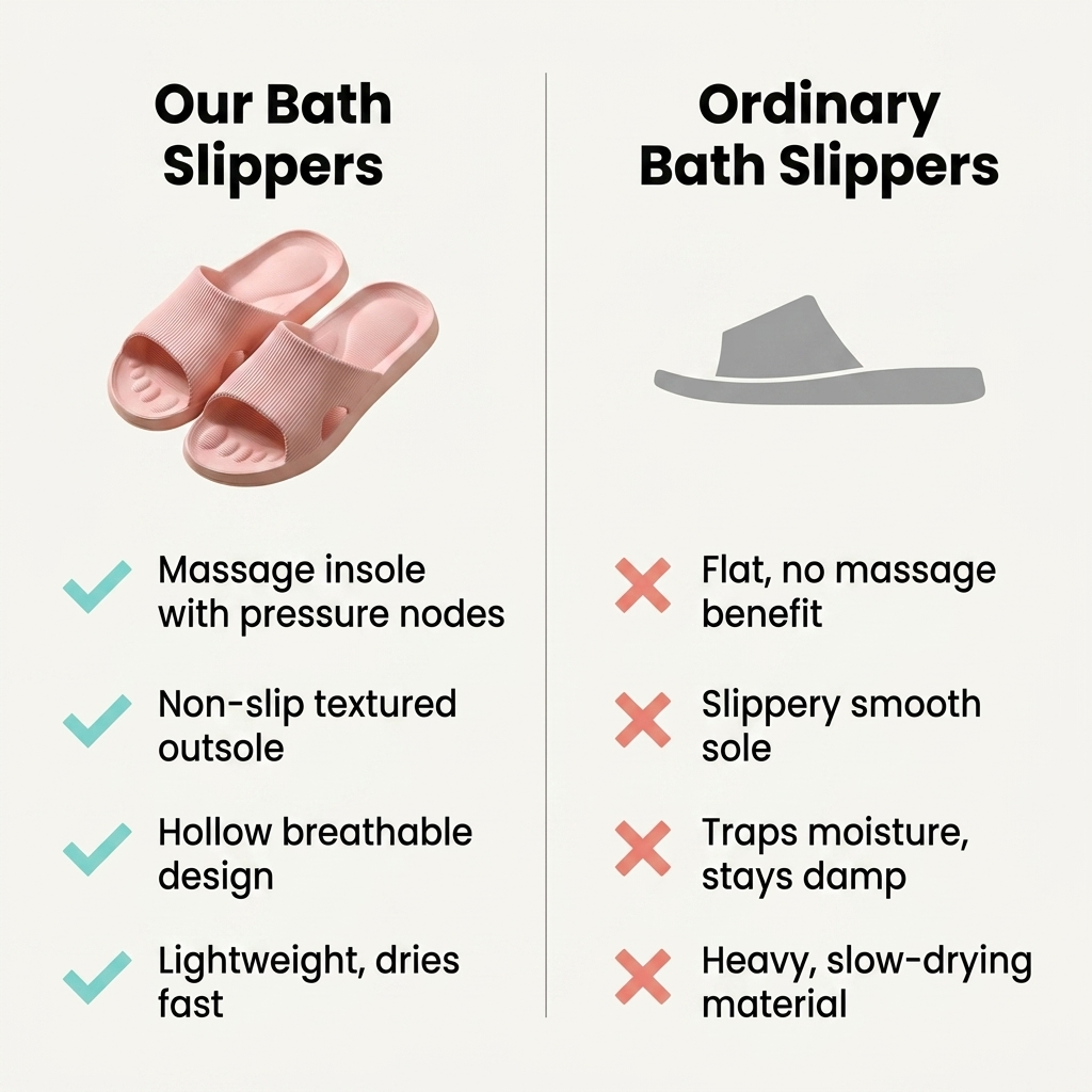 Antibacterial Bath Massage Slippers