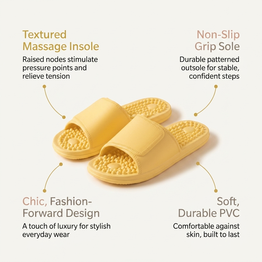 Chic Massage Slippers for Home Comfort
