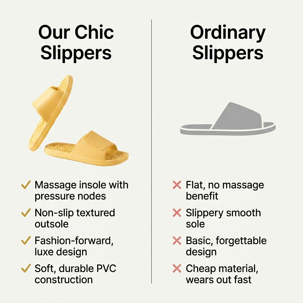 Chic Massage Slippers for Home Comfort