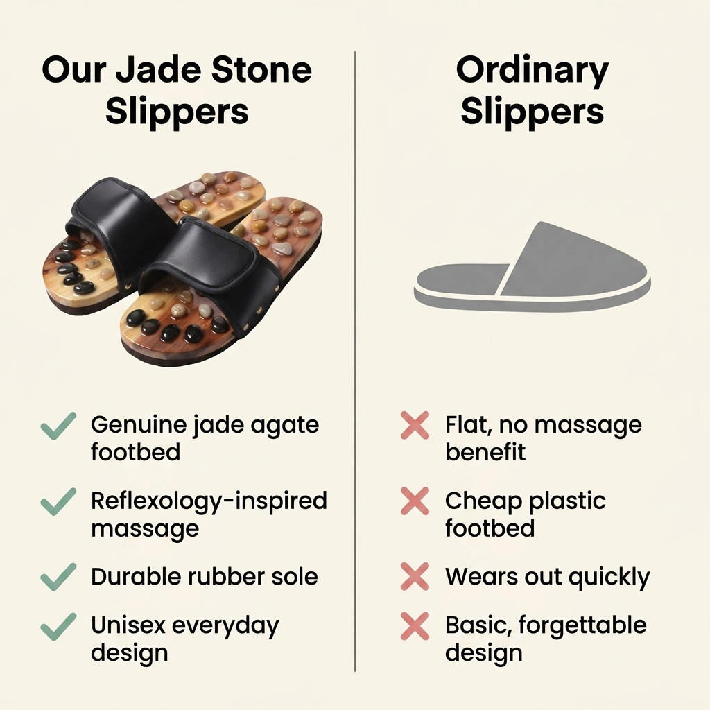 Jade Stone Foot Massage Slippers
