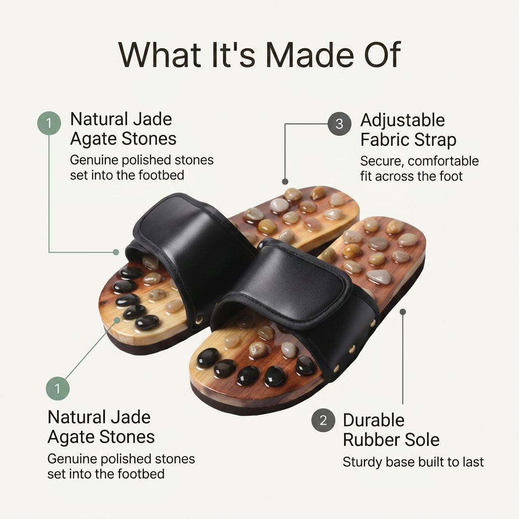 Jade Stone Foot Massage Slippers