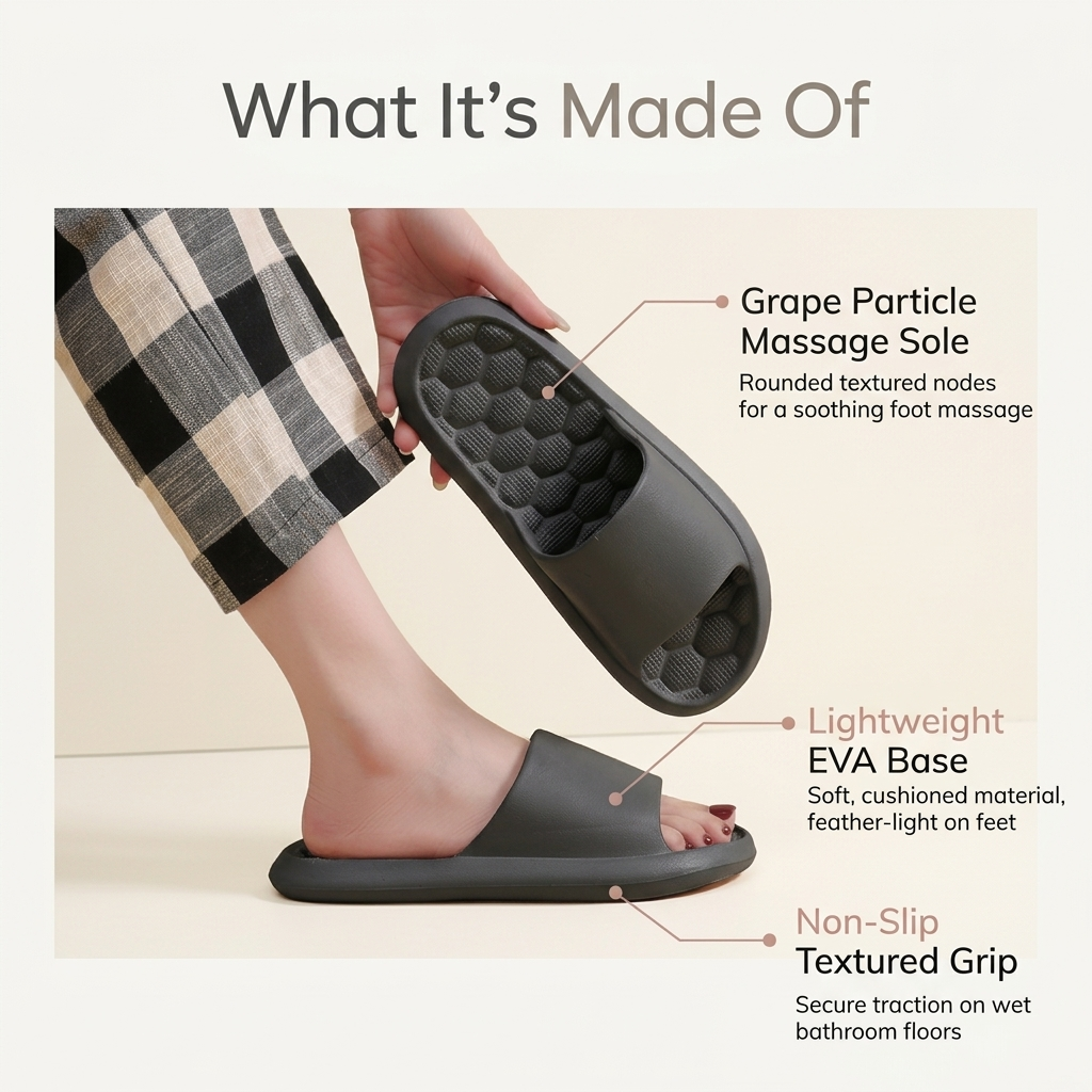 Women's Summer Foot Massage Bathroom Slippers – Non-Slip & Relaxing