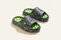 Black paisley + neon green footbed
