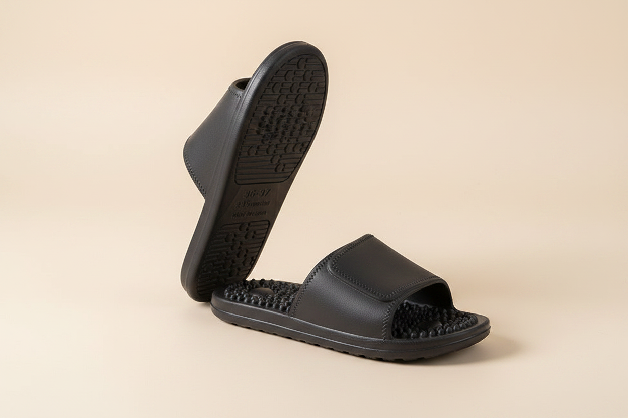 Dark charcoal slippers