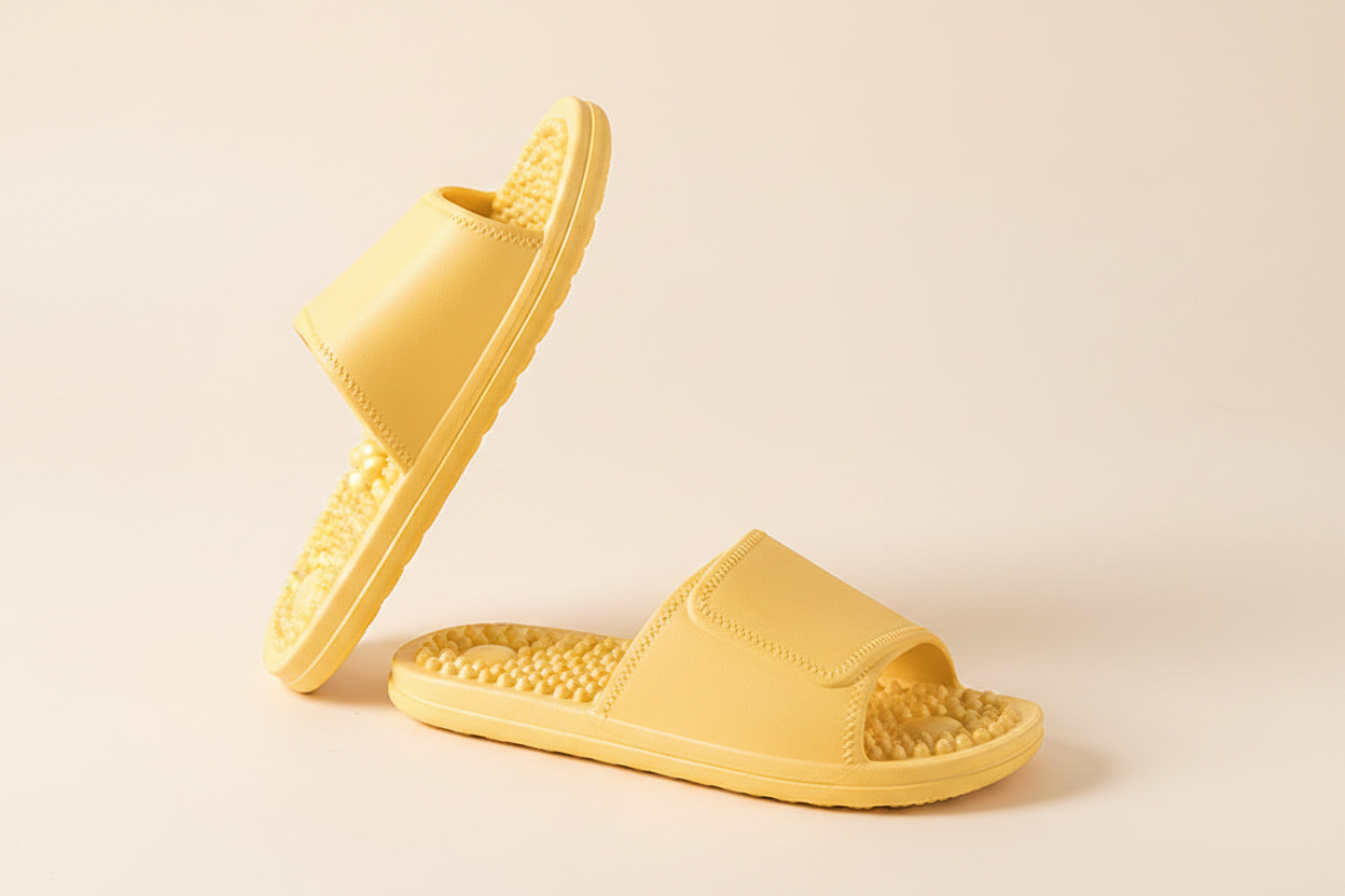 Yellow/lemon acupressure slippers